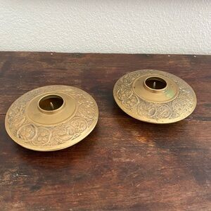 Vintage Brass Incense Burners Lidded Incense  Holder Hammered Brass Candleholder